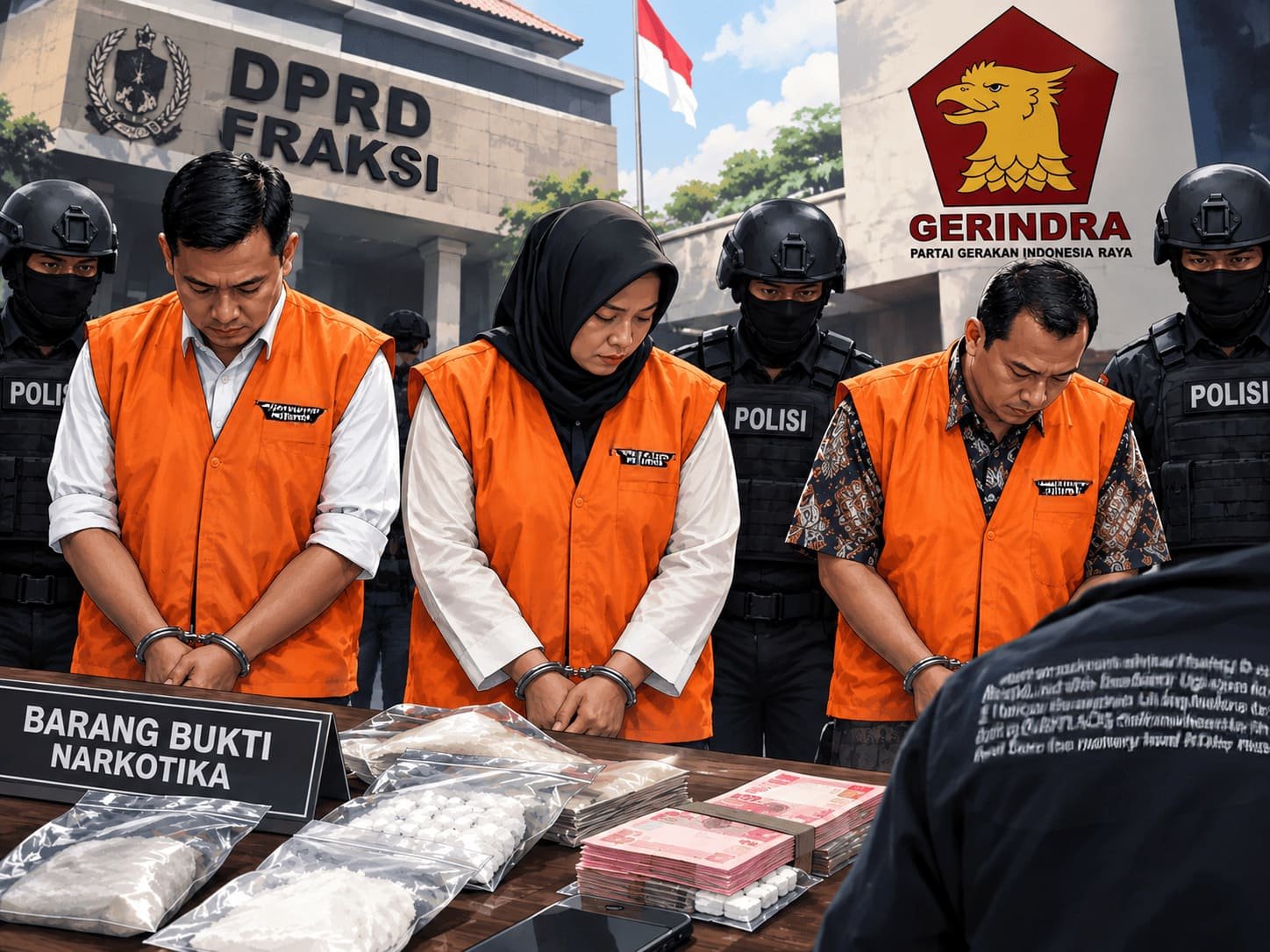 Ilustrasi tiga anggota DPRD Gerindra ditangkap kasus narkoba oleh Polrestabes Surabaya.