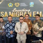 Menteri Pelindungan Pekerja Migran Indonesia (PPMI), Abdul Kadir Karding secara resmi meluncurkan Program Desa Migran EMAS di Kabupaten Gresik, Jawa Timur, Jumat (11/7).