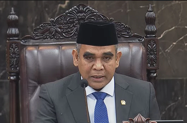 Ketua Majelis Permusyawaratan Rakyat (MPR) RI, Ahmad Muzani menyampaikan pidatonya dalam Sidang Tahunan MPR RI 2025,