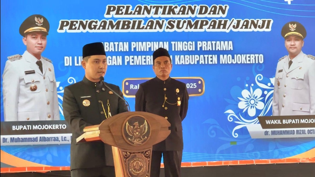 Pelantikan Rotasi 16 Pejabat Baru Ala Gus Bupati Mojokerto: Dari Sumpah Jabatan Sampai Sumpah Nggak Ada Pungli