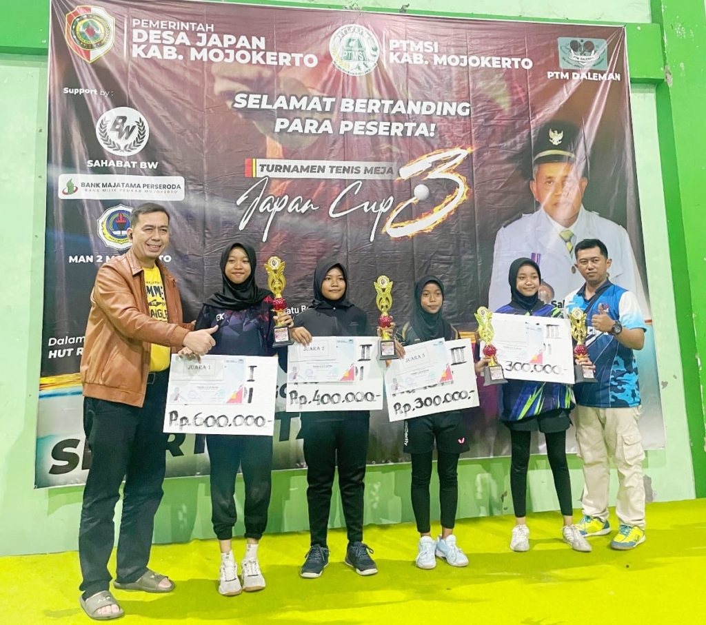 Turnamen Tenis Meja Japan Cup 3 Mojokerto: Ajang Pembibitan Atlet, 196 Peserta U11 dan U13 Sejatim