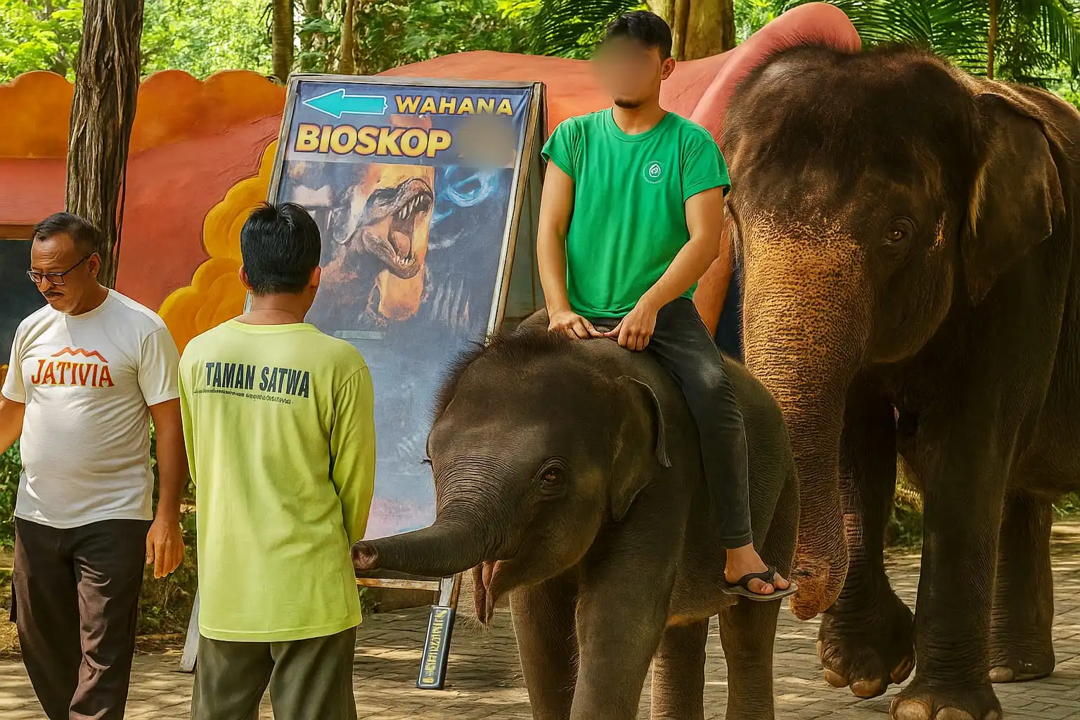 Warganet Kritik Viral Anak Gajah Ditunggangi di Kebun Binatang Surabaya, Manajemen KBS Berikan Klarifikasi