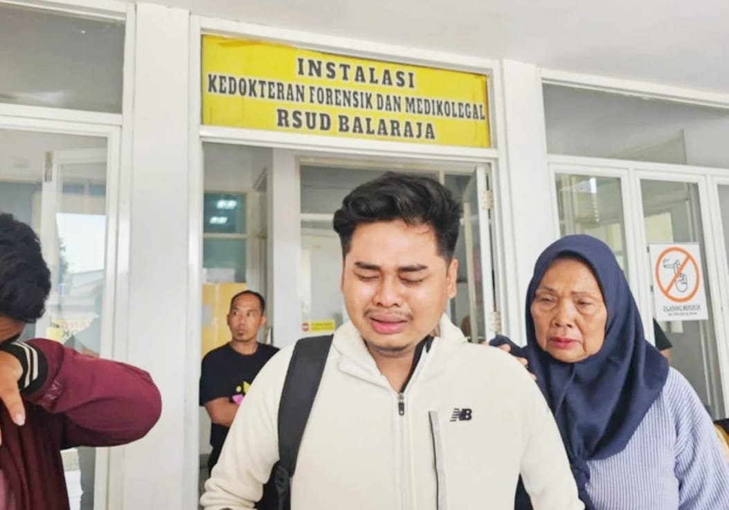 Anak bos rental yang tewas ditembak, Agam saat di RSUD Balaraja