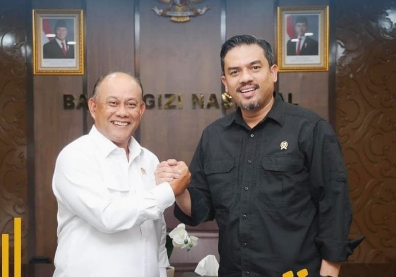 Menteri Usaha Mikro, Kecil dan Menengah (UMKM) Maman Abdurrahman bersama Kepala Badan Gizi Nasional (BGN) Dadan Hindayana membahas kolaborasi Program Makan Bergizi Gratis di Jakarta.