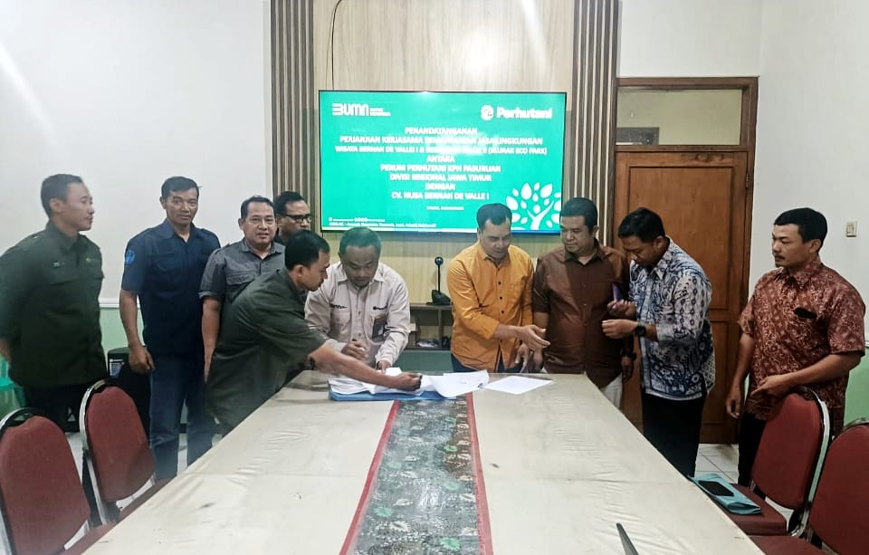 Sepakat Perpanjang MoU Perhutani KPH Pasuruan dan CV Nusa Bernah De Vallei Mojokerto untuk Pemanfaatan Wanawisata