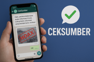 CekSumber, layanan berbasis chatbot yang dapat diakses langsung lewat aplikasi pesan instan WhatsApp (WA).