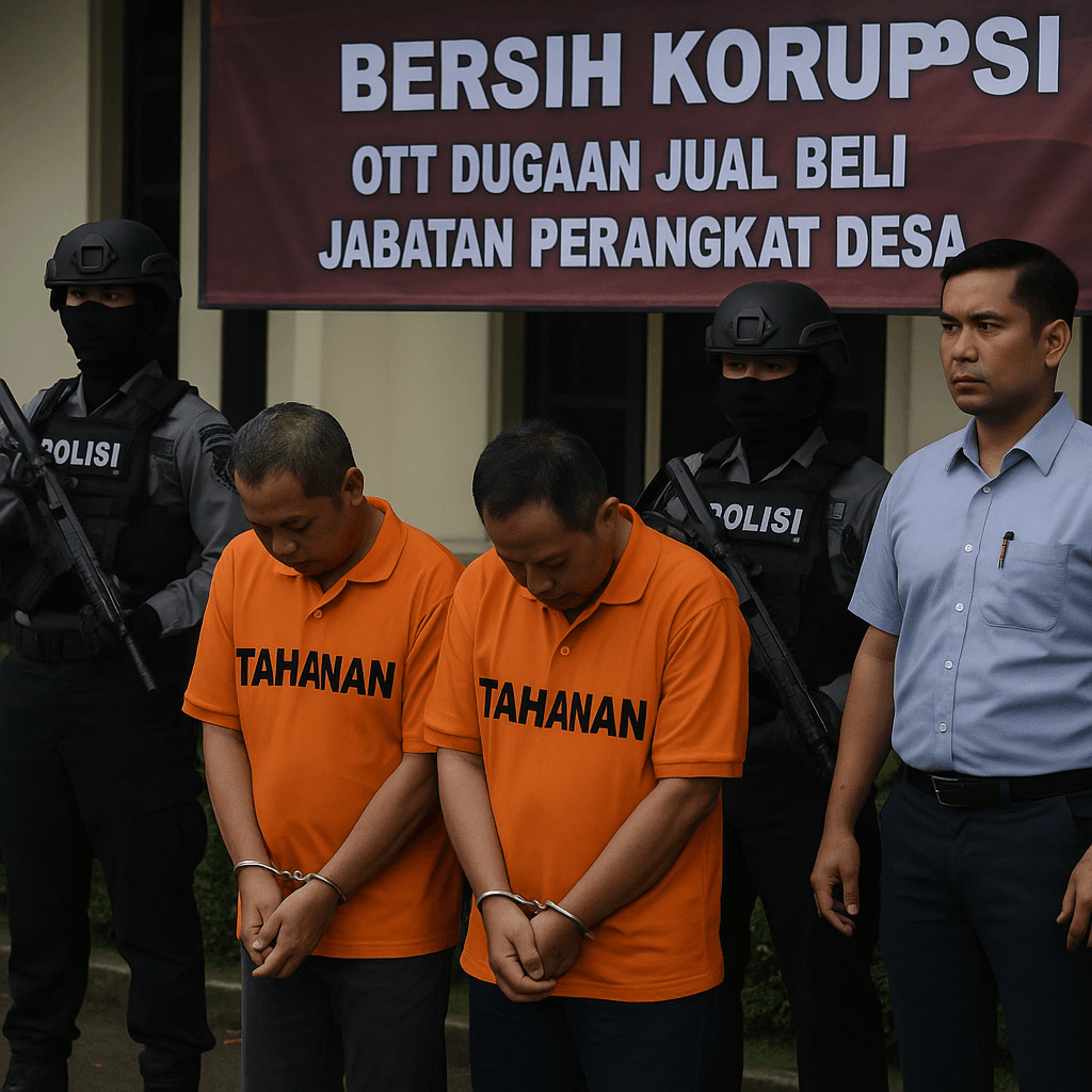 Ilustrasi Penanganan kasus operasi tangkap tangan (OTT) jual beli jabatan perangkat desa di Kecamatan Tulangan, Kabupaten Sidoarjo, oleh Tim Saber Pungli Polresta.