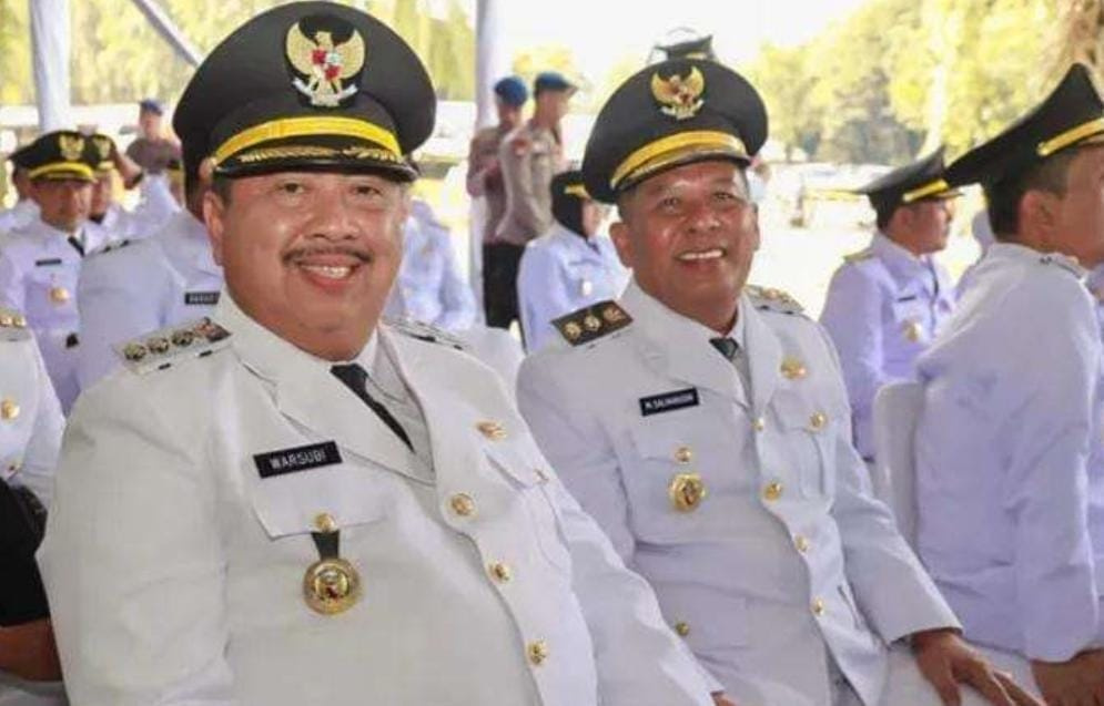 upati Jombang, H. Warsubi, bersama Wakil Bupati, KH. Salmanudin Yazid (Gus Salman)