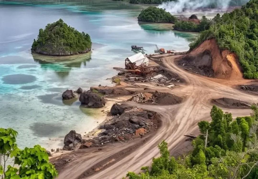 Ilustrasi Proyek Pertambangan di Kabupaten Raja Ampat, Papua Barat Daya