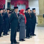 Pelantikan sejumlah pejabat struktural dan penunjukan pelaksana tugas (Plt) oleh Bupati Jember, Muhammad Fawait, yang berlangsung di Pendapa Wahyawibawagraha, Selasa malam (24/6).