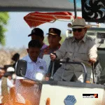 Presiden Republik Indonesia, Prabowo Subianto turut serta menghadiri panen raya jagung di Bengkayang, Kalimantan Barat.